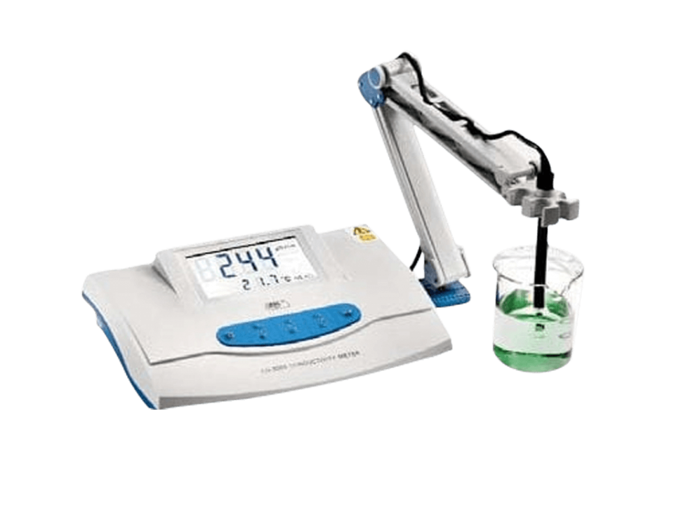 The Digital pH-meter 'pH-2005' measures pH in water-based solutions and is a bench top model with a large screen.
