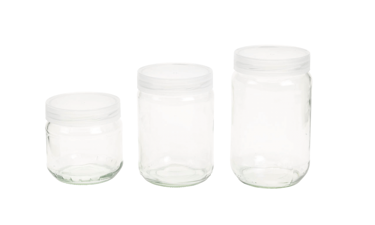 Glass jars are reusable thus are suitable cultivation vessels
