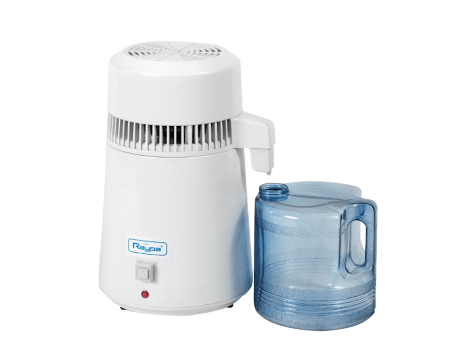 RAYPA water distiller 1.5L/ hour produces deionized water for laboratory puposes.