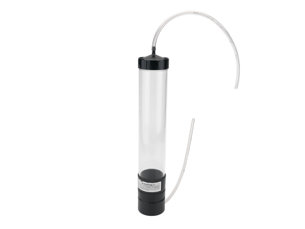 The cartrigde is placed into the holder, which can be connected to any cold water circuit with a capacity of 40 liters/hour.