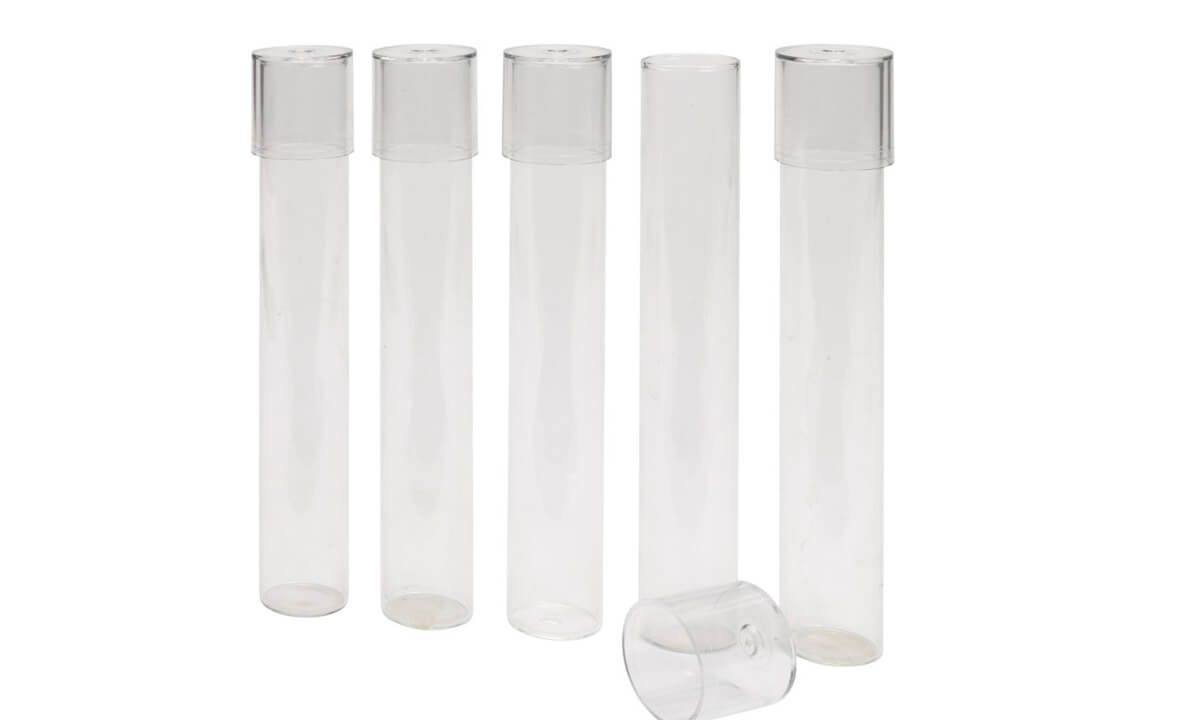 Glass tubes with polycarbonate cap and flat bottom