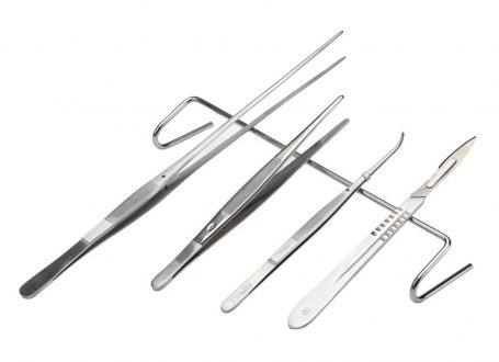 Stainless steel support for forceps